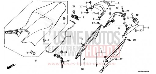 SEAT/REAR COWL VFR800XD de 2013